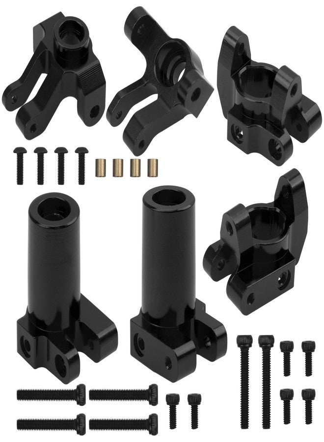 Vgoohobby Metal C-Hubs Caster Blocks & Front Steering Blocks & Rear Stub Axle Upgrade Parts Compatible with MN128 MN86s MN86k MN86 G500 1/12 RC Crawler Car (Black) - Image 1
